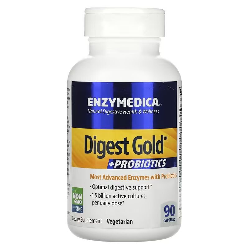 Ферменти Enzymedica Digest Gold + Probiotics, 90 капсул з пробіотиками
