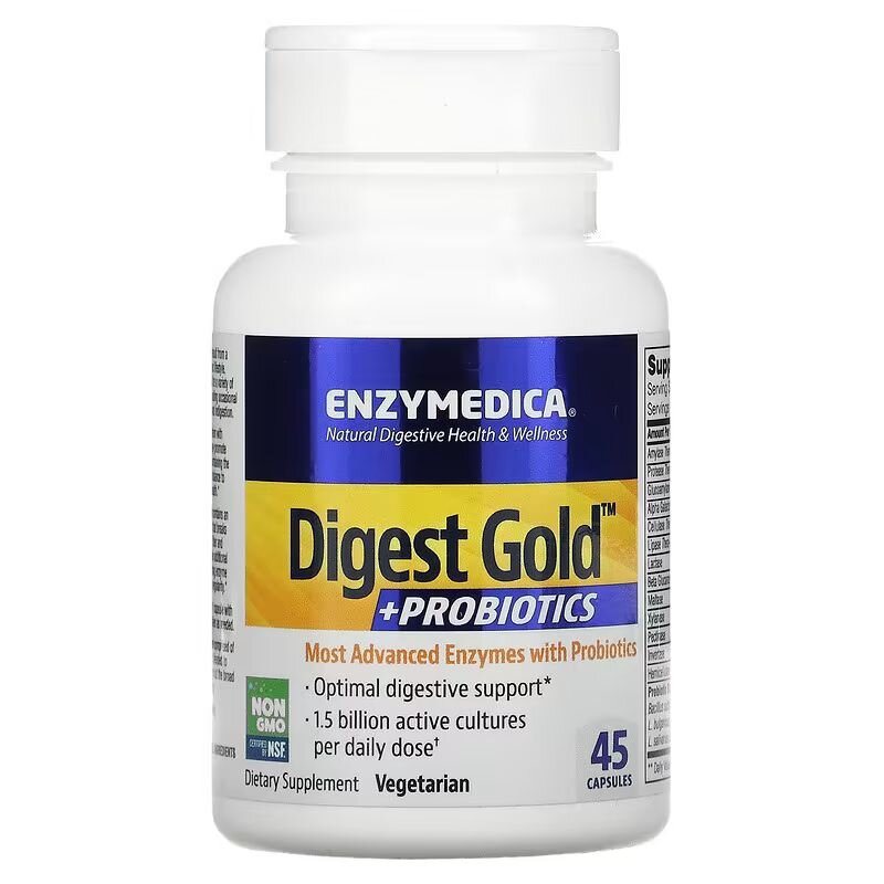 Ферменти Enzymedica Digest Gold + Probiotics, 45 капсул з пробіотика