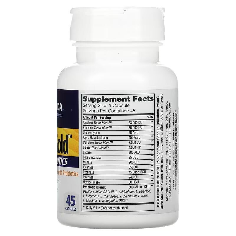Ферменти Enzymedica Digest Gold + Probiotics, 45 капсул з пробіотика. Фото 2