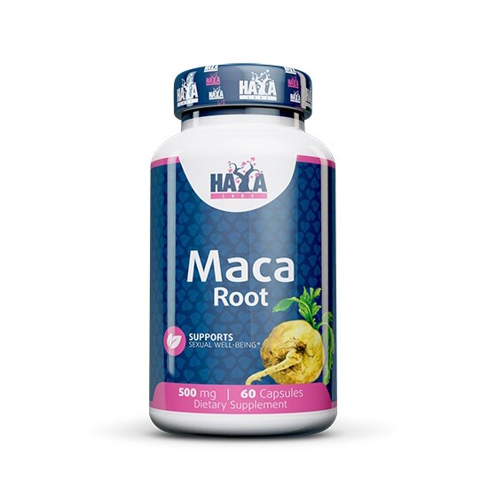 Екстракт кореня маки Haya Labs Maca Root 500 mg, 60 капсул для підтримки здоров'я
