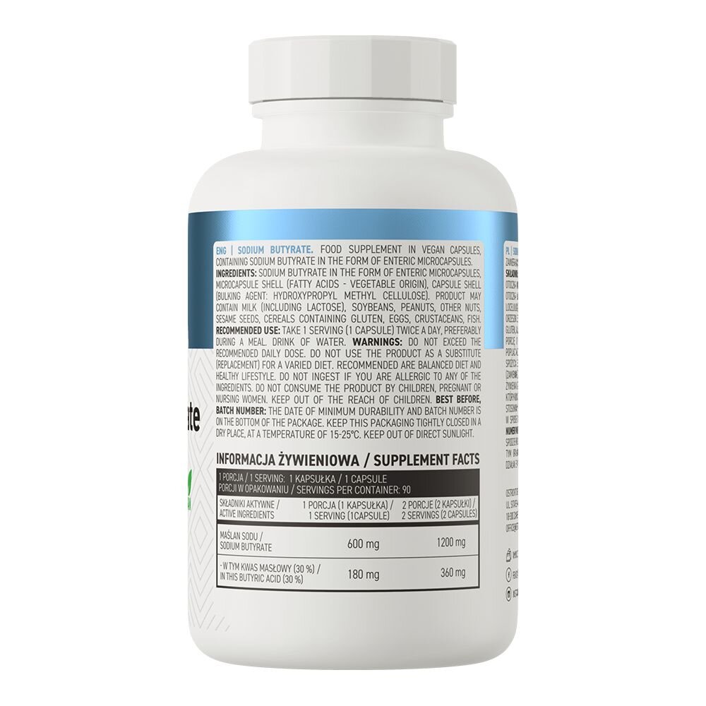 Вітаміни та мінерали OstroVit Sodium Butyrate, 90 капсул. Фото 2