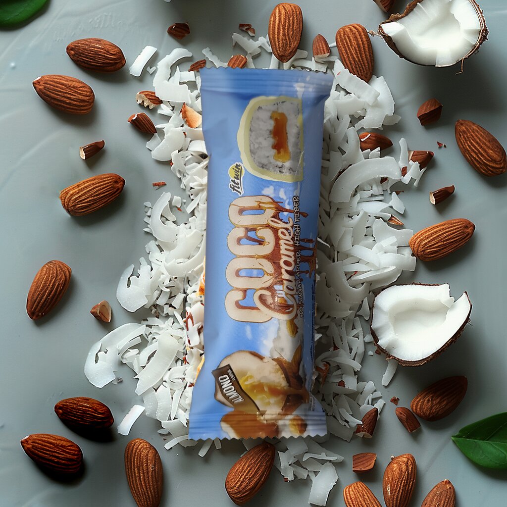 Кокосово-карамельный батончик FitWin Coco Caramel Нет Sugar Added, 40 грам. Фото 2