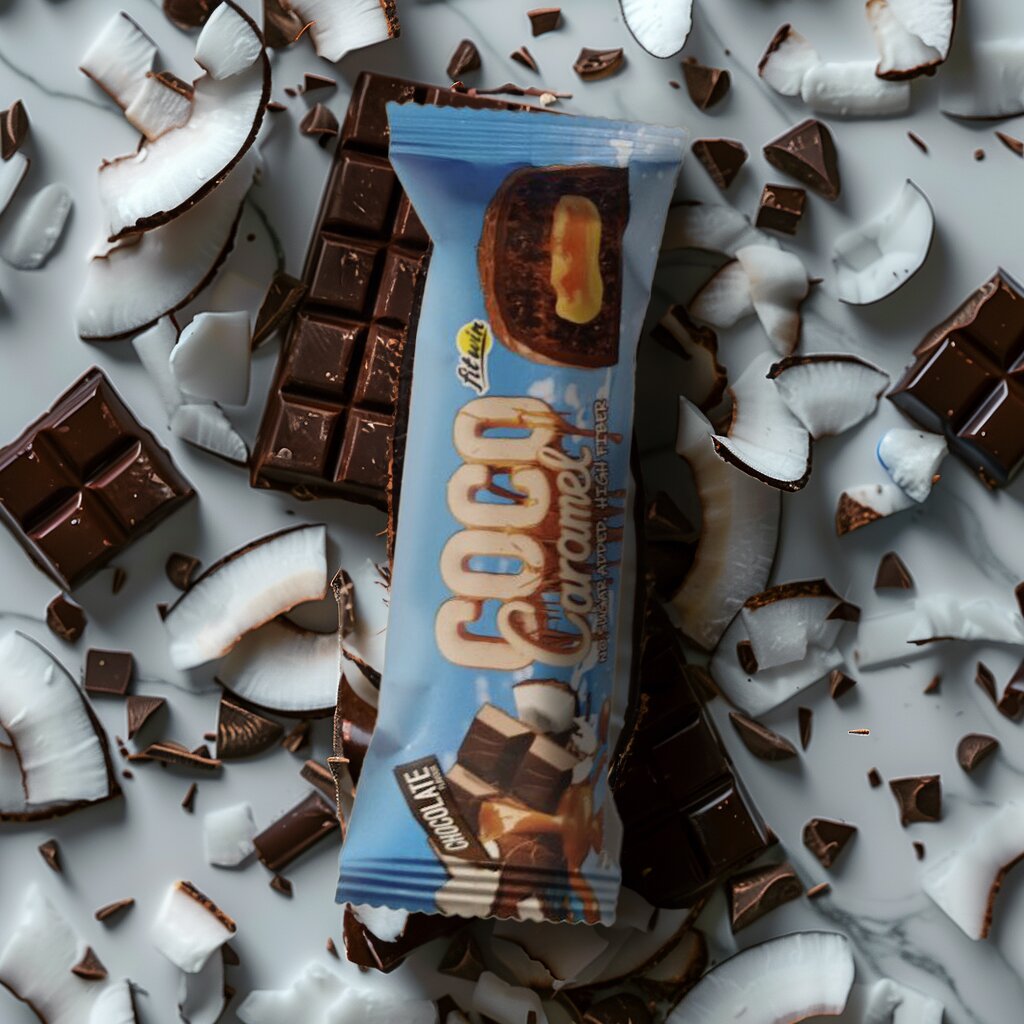 Кокосово-карамельный батончик FitWin Coco Caramel Нет Sugar Added, 40 грам. Фото 5