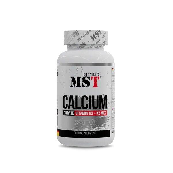 Витамины и минералы MST Nutrition Calcium Citrate + Vitamin D3 + K2 MK7, 60 таблеток