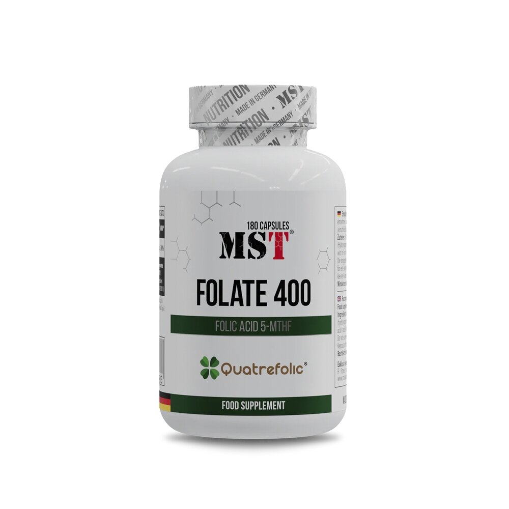 Вітаміни та мінерали MST Nutrition Folate 400 Quatrefolic, 180 капсул. Фото 2