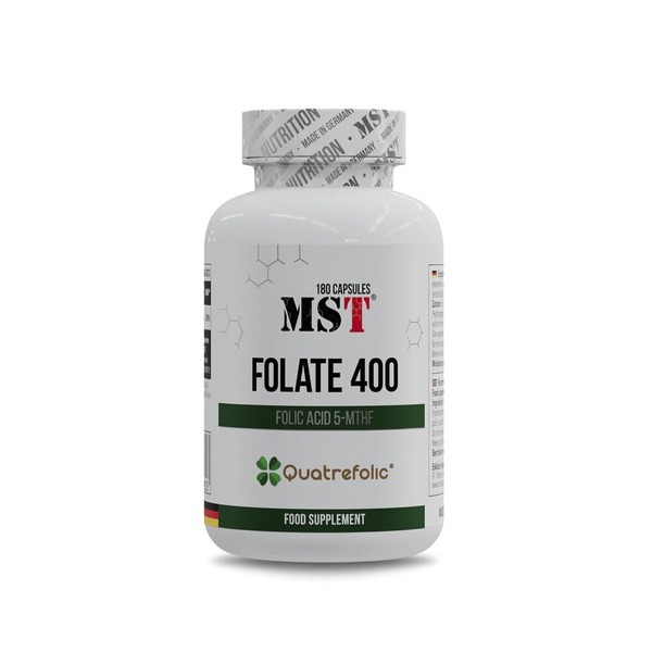 Вітаміни та мінерали MST Nutrition Folate 400 Quatrefolic, 180 капсул. Фото 2