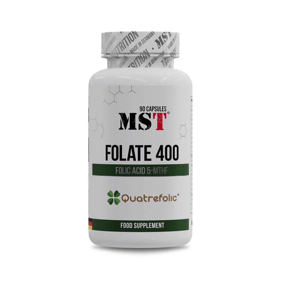 Вітаміни та мінерали MST Nutrition Folate 400 Quatrefolic, 90 капсул. Фото 2