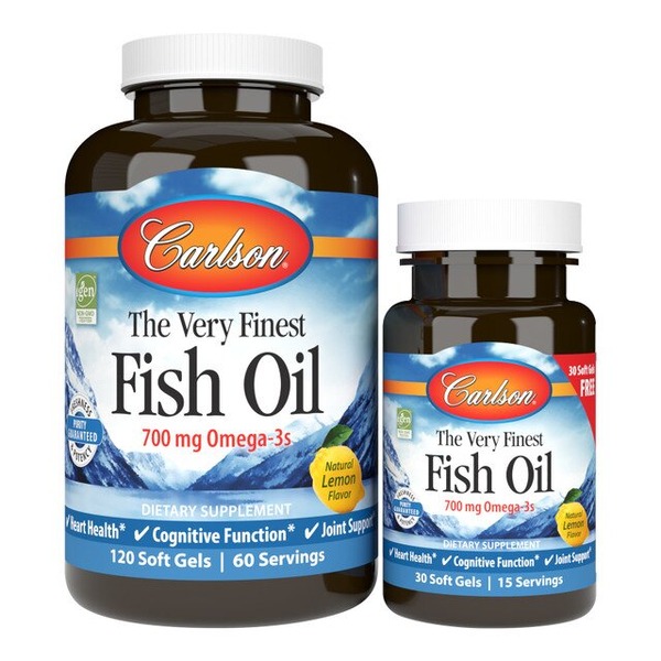 Жирні кислоти Carlson Labs The Very Finest Fish Oil 700 mg, 120+30 капсул. Фото 2