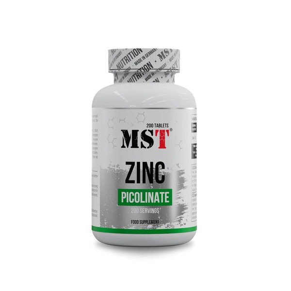 Вітаміни та мінерали MST Nutrition Zinc Picolinate, 200 таблеток