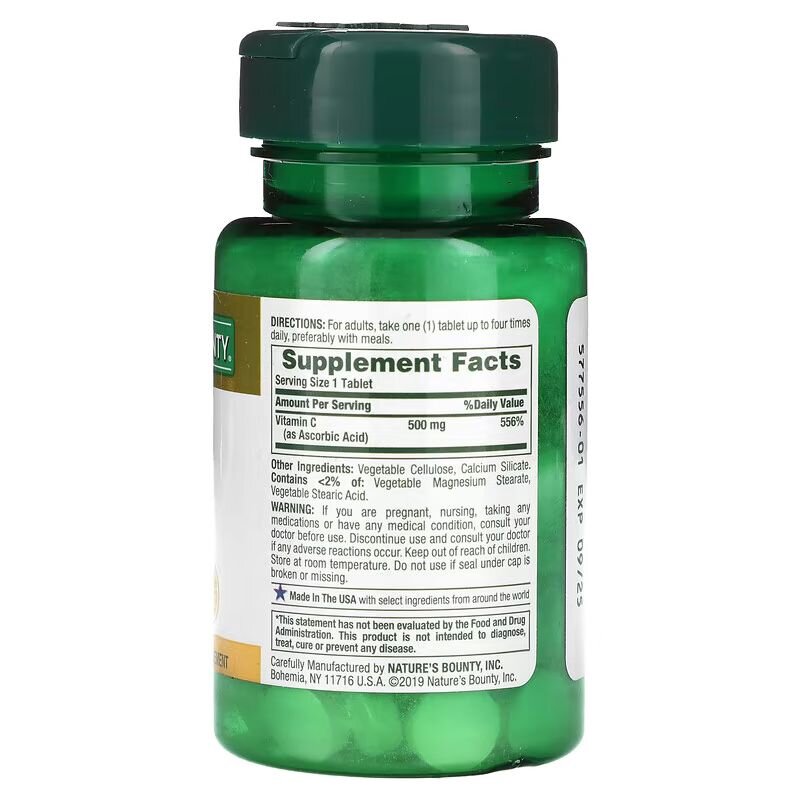 Вітаміни та мінерали Nature's Bounty Vitamin C 500 mg, 100 таблеток. Фото 2